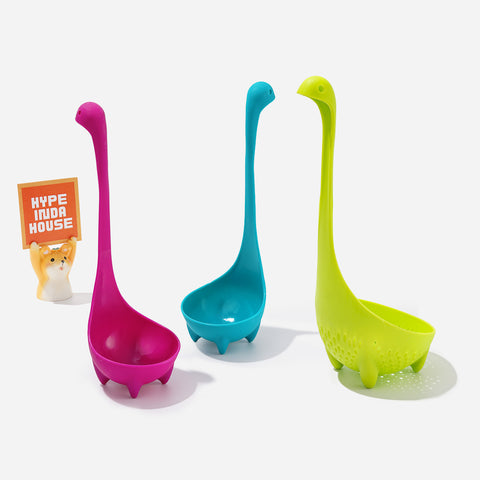 null Tri-Color Silicone Large Kitchen Spoon.