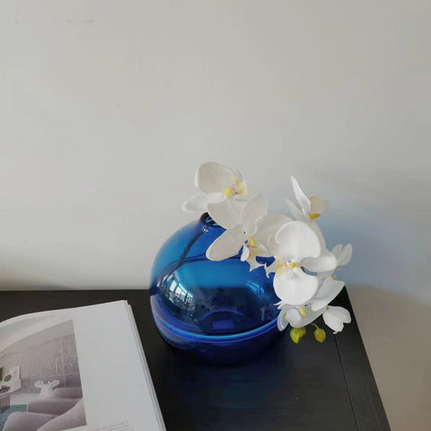 Blue Clear Glass Vase - HYPEINDAHOUSE