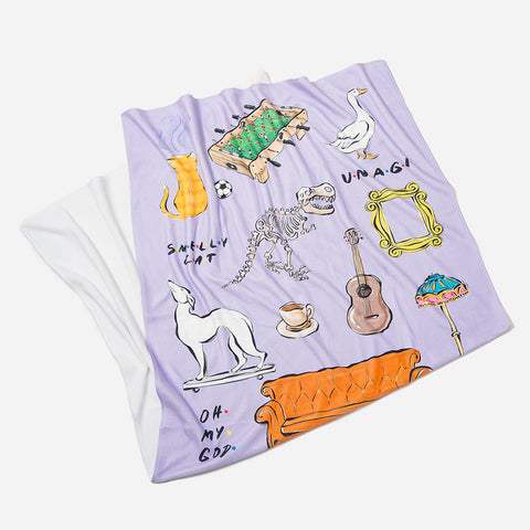 Purple Friends Theme Towel - HYPEINDAHOUSE