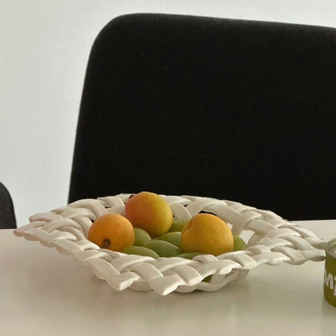 null Ceramic Woven Fruit Basket.