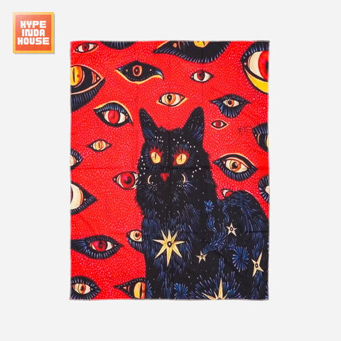 null Psychedelic Aesthetic Cat Tapestry.
