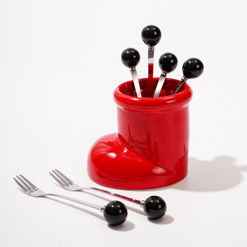 null [3 Colors] Stainless Steel Fruit Forks Set.