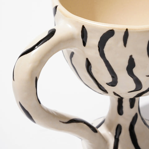 Shaped Ceramic Striped Mug - HYPEINDAHOUSE