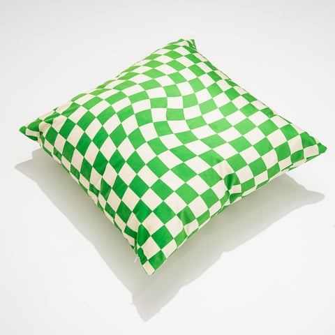null Twisted Checkered Pillow Cover.