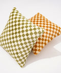 null [2 Color] Faux Fur Checkered Throw Pillow Cover.