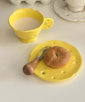 null Yellow Cheese Mug & Coaster Set.