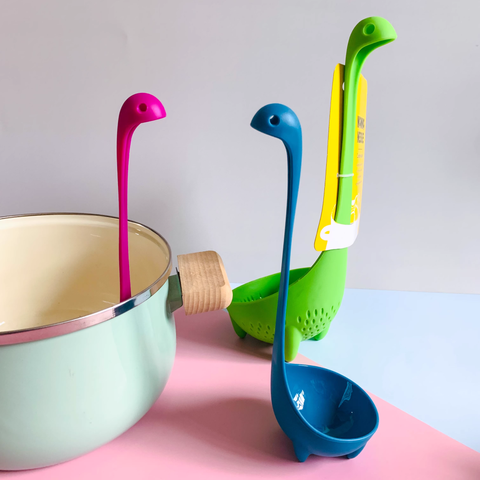 Tri-Color Silicone Large Kitchen Spoon