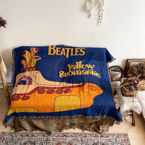 Beatles Yellow Submarine Woven Throw Blanket - HYPEINDAHOUSE