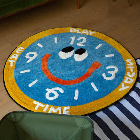 Cute Smile Clock Rug - HYPEINDAHOUSE