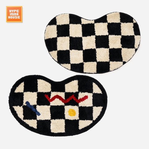 Heart-shaped Checkered Bathmat - HYPEINDAHOUSE