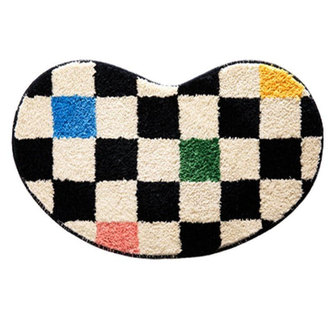 Heart-shaped Checkered Bathmat - HYPEINDAHOUSE