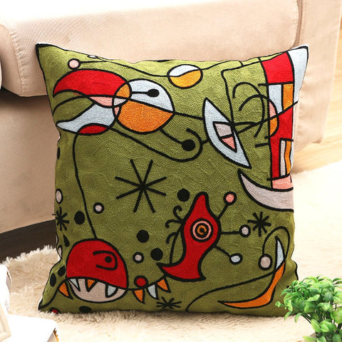 Impressionist Embroidery Pillow - HYPEINDAHOUSE