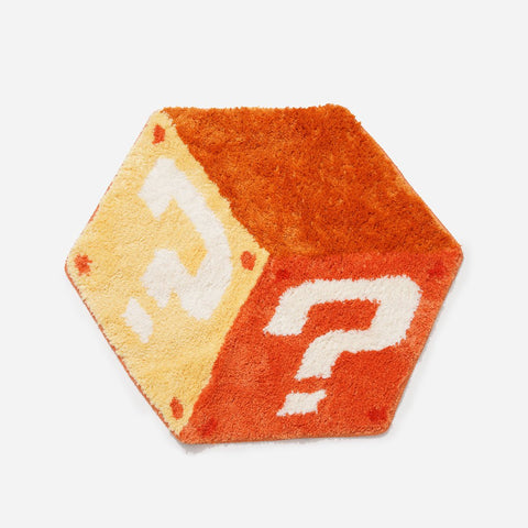 Orange Question Mark Square Rug - HYPEINDAHOUSE
