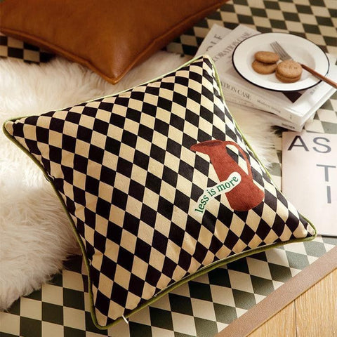Retro Vibe Checkered Throw Pillow Cover - HypeIndaHouse