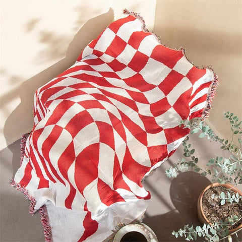 Twisted Checkered Woven Throw Blanket - HypeIndaHouse